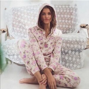 LoveShackFancy Floral Etty Pants Joggers Ultra Violet Clouds